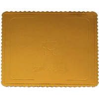Base para tarta de 35 X 25 x 0,3 cm dorada - 1 unidad