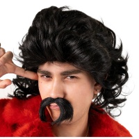 Peluca negra con bigote