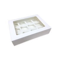 Caja para 12 cupcakes MINI blanca