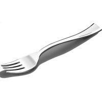 Tenedores de 10 cm de plástico plateado - 24 unidades