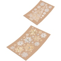 Decoración adhesiva para ventana plata y dorado - 1 lámina