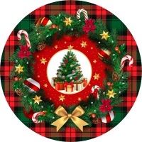 Platos de 23 cm de Árbol de Navidad - 6 unidades