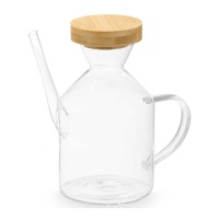 Aceitera de 600 ml con tapón bambú