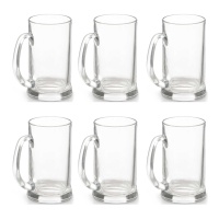 Jarra de cerveza de 650 ml con asa - 6 unidades