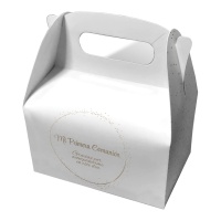Caja de cartón de Mi Primera Comunión puntos Dorados - 2 unidades