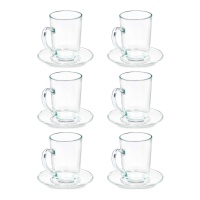 Taza de 200 ml de café con plato - 6 servicios