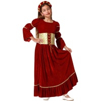 Disfraz de reina doncella medieval para niña