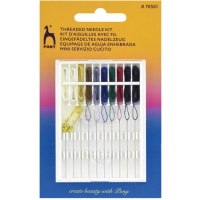 Kit de agujas enhebradas con 2 botones y 1 imperdible - Pony