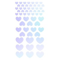 Pegatinas de formas de corazones iridiscentes - 4 hojas