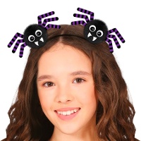 Diadema de arañas pompom