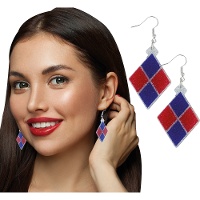 Pendientes de rombos estilo Harley Quinn