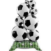 Globo de campo de fútbol y balones con base de 1,50 x 0,83 m