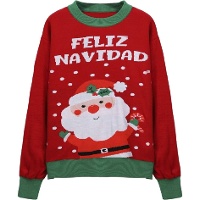 Jersey de Navidad de Papá Noel rojo para adulto