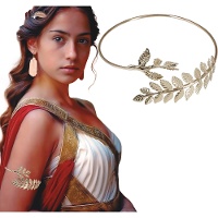 Brazalete metálico de hojas de laurel