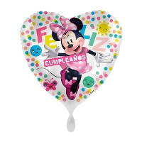 Globo de Minnie de Feliz Cumpleaños en forma de corazón