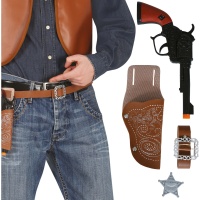 Cartuchera de rodeo con pistola de 24 cm