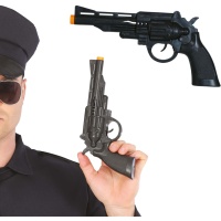 Pistola negra de policía clásica de 27 cm