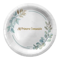 Platos de Comunión floral de 18 cm - 8 unidades