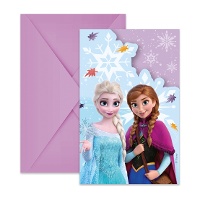 Invitaciones de Frozen azul - 6 unidades