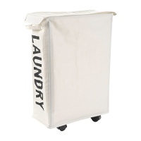 Cesto para la ropa con ruedas de 39 x 20 x 57 cm natural