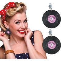 Pendientes de disco de vinilo de 5 cm - 1 par