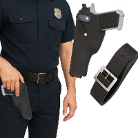 Cartuchera de policía con pistola y cinturón