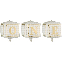 Globos de ONE cubos de 33 x 30 cm - 3 unidades