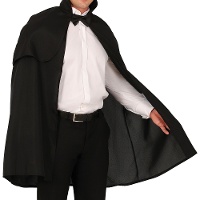 Capa de 100 cm negra corta para adulto