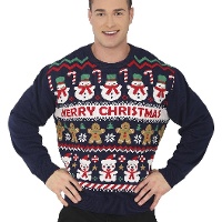 Jersey de Navidad de muñeco de nieve para hombre