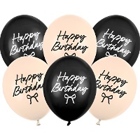 Globos de látex de Elegant Happy Birthday de 30 cm - 6 unidades