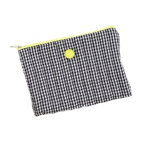 Neceser vichy negro y blanco con cremallera flúor de 27 x 19 x 0,5 cm