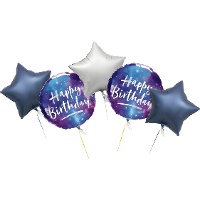 Bouquet del espacio Happy Birthday - 5 unidades