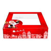 Caja de 20 x 20 x 7,5 cm para tarta decorada de Santa Claus