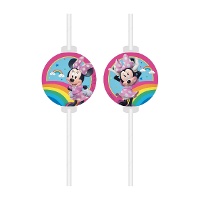 Pajitas de Minnie Arcoíris - 4 unidades