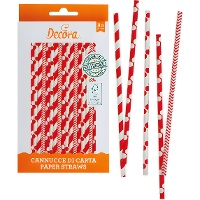 Pajitas de 21 cm de papel biodegradables - Decora - 80 unidades