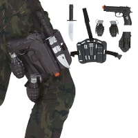 Cartuchera táctica militar de granada, machete y pistola
