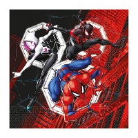 Servilletas de Spiderman telaraña de 16,5 x 16,5 cm - 20 unidades