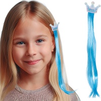 Mechón azul con corona de 35 cm