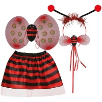 Conjunto de mariquita con diadema, alas, tutú y varita