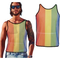 Camiseta de rejilla arcoíris para adulto