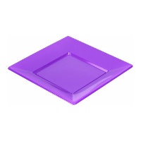 Platos de 17 cm de plástico cuadrados - 4 unidades