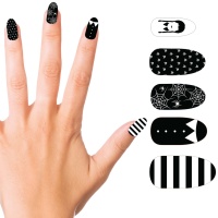 Uñas postizas de Miércoles Addams - 12 unidades