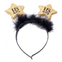 Diadema de cumpleaños con estrella de purpurina de 18 ans