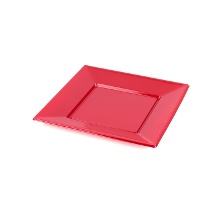 Platos de 17 cm de plástico cuadrados - 6 unidades