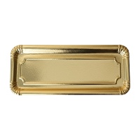 Bandeja de 34 x 12 cm dorada - 100 unidades