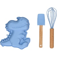 Kit para tarta de dinosaurio con utensilios - Wilton - 3 piezas