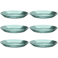 Plato de 23 cm de plástico con rayas reutilizables - 6 unidades