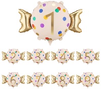 Globo de Happy Birthday caramelo de 61 x 37 cm de numero