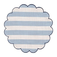 Mantel individual de 38 cm a rayas azules horizontales