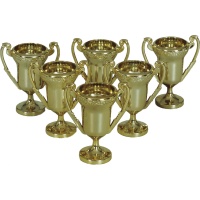 Trofeos mini dorados - 6 unidades